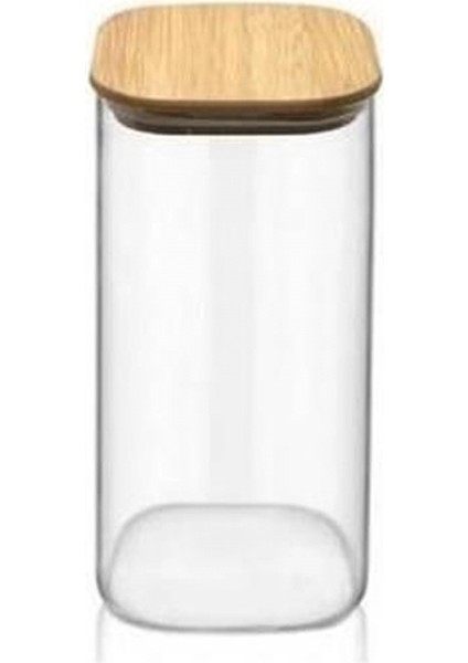 Bambu Kapaklı Cam Kavanoz 65X90 -KVN31