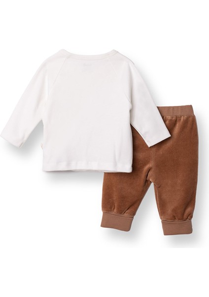 Erkek Bebek Yenidoğan Kadife Sweatshirt-Patiksiz Alt Kapüşonlu Yaka Uzun Kol Patiksiz Paça fiyatları