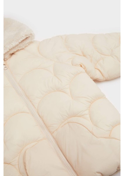 Kız Bebek Rüzgar Geçirmez Su Geçirmez Kapüşonlu Kapitoneli Fermuarlı Mont fiyatları