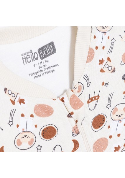 Erkek Bebek Uyku Tulumu 2.5 Tog Interlok Bisiklet Yaka Uzun Kol Ribanalı Paça modelleri