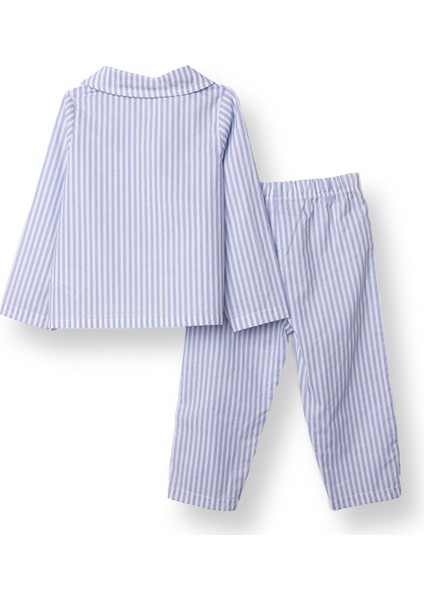Erkek Bebek Uzun Kol Pijama Takımı Düğmeli Pamuklu Bebe Yaka Reçme Paça fiyatları