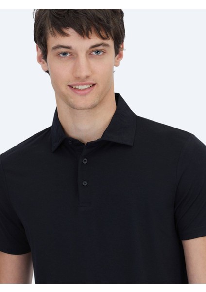 Siyah Düz Polo Yaka T-Shirt modelleri