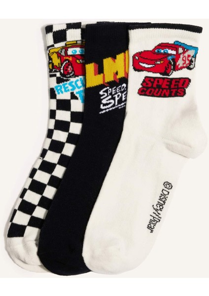 Erkek Çocuk Cars 3'lü Pamuklu Uzun Çorap F2674A8NS