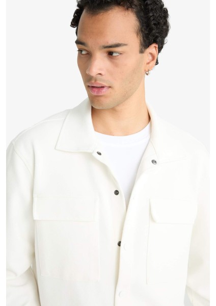 Regular Fit Twill Gömlek Ceket E7689AX25AU fırsatları