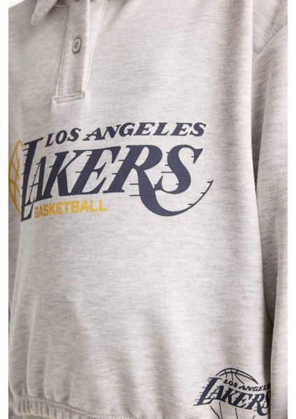 Kız Çocuk NBA Los Angeles Lakers Relax Fit Polo Yaka Sweatshirt F3201A825AU indirimleri