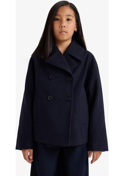 Kız Çocuk Ceket Yaka Düğmeli Kaşe Mont E9736A825AU modelleri