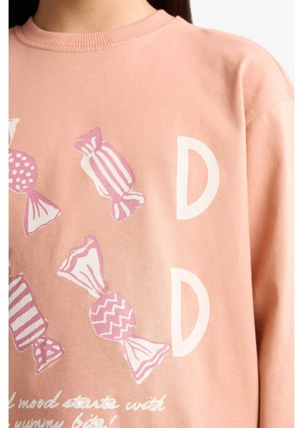 Kız Çocuk Pijama Takımı Baskılı Uzun Kollu Üst Uzun Alt G0091A825WN indirimleri