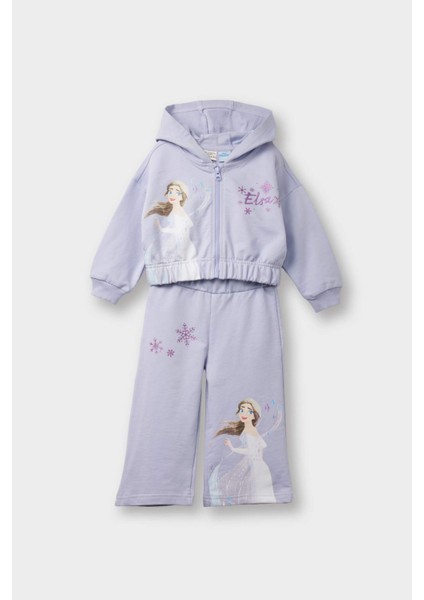 Kız Bebek Frozen 2'li Takım Kapüşonlu Sweatshirt Eşofman Altı G1597A525AU