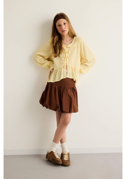 Kız Çocuk Önden Bağlamalı Desenli Uzun Kollu Bluz G1635A825AU fiyatları