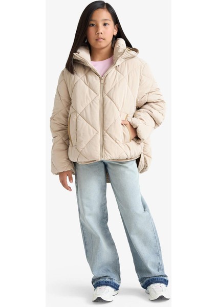 Kız Çocuk Su Geçirmez Kapüşonlu Fermuarlı Mont E9811A825AU fiyatları