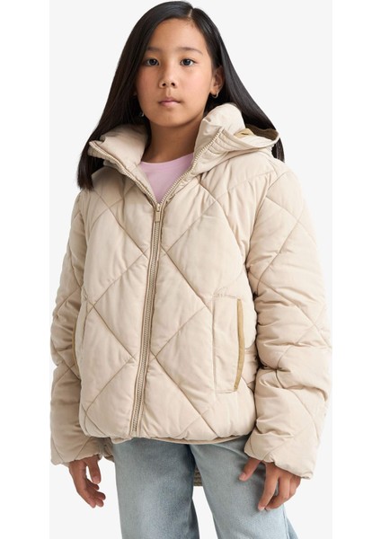 Kız Çocuk Su Geçirmez Kapüşonlu Fermuarlı Mont E9811A825AU indirimleri