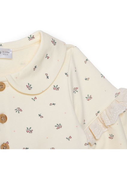 Kız Bebek Cutie Elbise Iki Iplik Bebe Yaka Uzun Kol modelleri