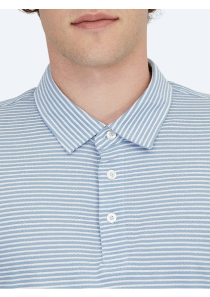 Mavi Polo Yaka %100 Pamuk T-Shirt