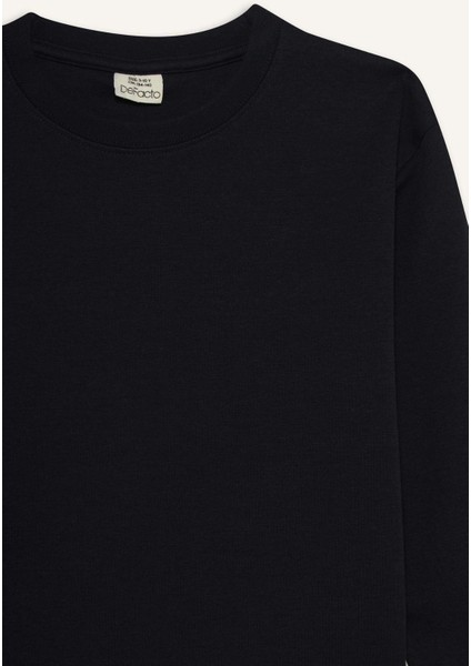 Erkek Çocuk Bisiklet Yaka Basic Düz Uzun Kollu Okul Tişörtü E9661A825AU