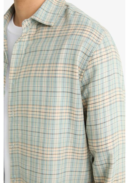 Boxy Fit Kareli Uzun Kollu Gömlek G3717AX25AU indirimleri