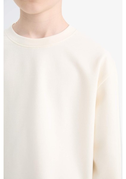 Erkek Çocuk Bisiklet Yaka Basic Düz Uzun Kollu Okul Tişörtü E9661A825AU fırsatları