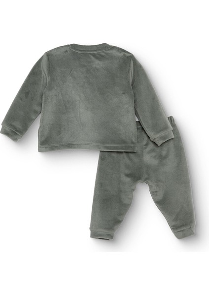 Erkek Bebek Kadife Pijama Takımı Çıtçıtlı Bisiklet Yaka Uzun Kol Ribanalı Paça fiyatları