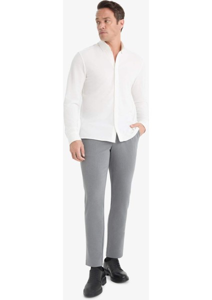 Regular Fit Polo Yaka Penye Uzun Kollu Gömlek E8067AX25AU fiyatları