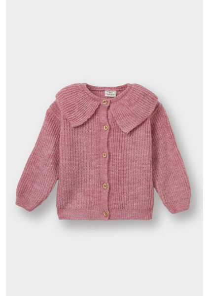 Kız Bebek Büyük Yaka Düğmeli Triko Hırka F2655A525WN