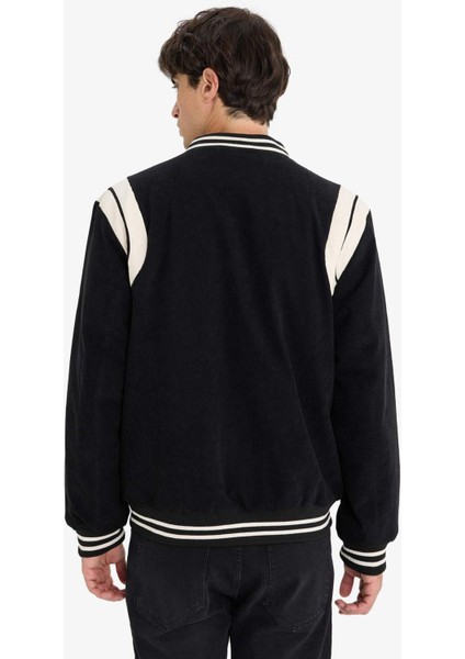 Su İtici Regular Fit Kolej Yaka Bomber Çıtçıtlı İç Cepli Mont E9245AX25WN