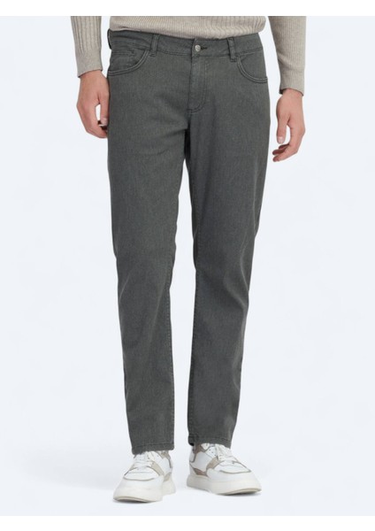 Haki Dokuma Regular Fit Casual Pamuk Karışımlı Pantolon fiyatları