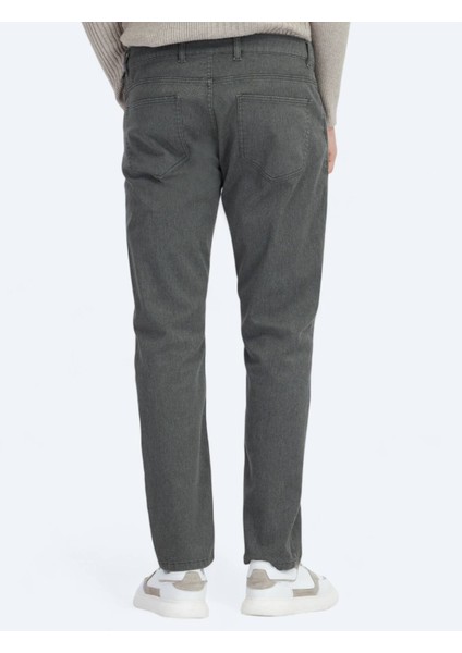 Haki Dokuma Regular Fit Casual Pamuk Karışımlı Pantolon fırsatları