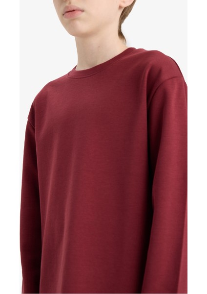 Erkek Çocuk Bisiklet Yaka Basic Düz Uzun Kollu Okul Tişörtü E9661A825AU indirimleri