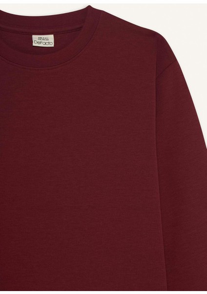 Erkek Çocuk Bisiklet Yaka Basic Düz Uzun Kollu Okul Tişörtü E9661A825AU