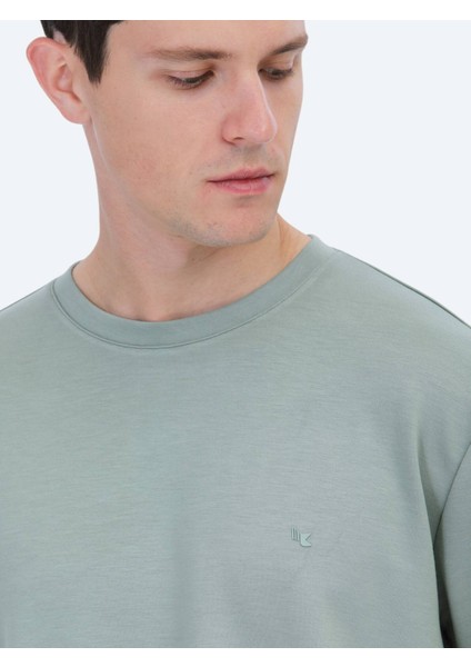 Açık Yeşil Düz Bisiklet Yaka T-Shirt indirimleri