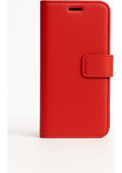 Xiaomi Redmi Note 14 Cüzdanlı Standlı Kapaklı Kılıf Kırmızı