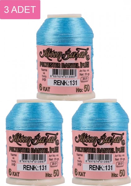 3 Adet Altınbaşak Oya ve Dantel Ipi 20 gr - - No: 131