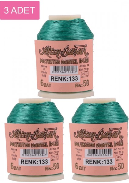 3 Adet Altınbaşak Oya ve Dantel Ipi 20 gr - - No: 133