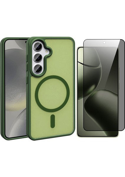 Galaxy S23 Kılıf M-safe Şarj Özellikli Mat Arka Yüzey Zore Sio Kapak + Hayalet Ekran Koruyucu