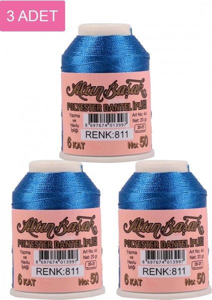 3 Adet Altınbaşak Oya ve Dantel Ipi 20 gr - - No: 811