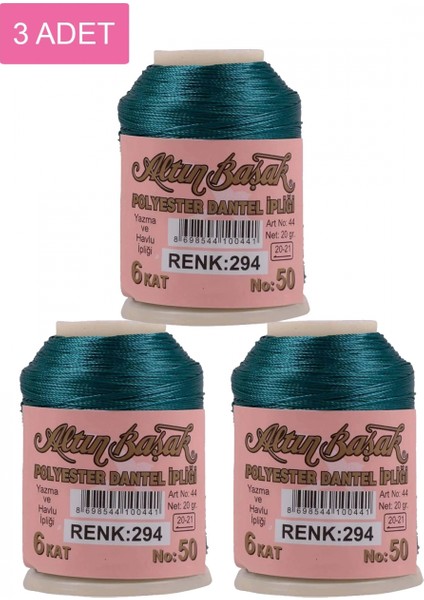 3 Adet Altınbaşak Oya ve Dantel Ipi 20 gr - - No: 294