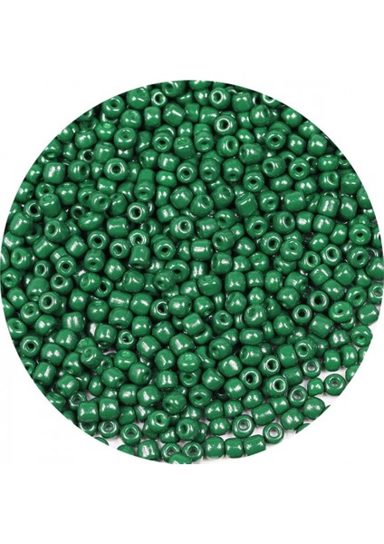Koyu Yeşil Renk 4 mm Yaklaşık 660 Adet / 60 Gram Cam Boncuk Oya Yazma Bileklik ve Kolye fırsatları