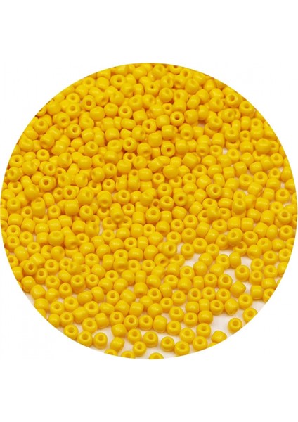 Sarı Renk 4 mm Yaklaşık 660 Adet / 60 Gram Cam Boncuk Oya Yazma Bileklik ve Kolye fırsatları