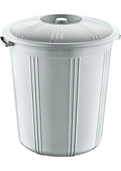 35 Lt Kapaklı Yuvarlak Plastik Büyük Boy Çöp Kovası Su Et Kovası Balkon Kovası Bahçe Kovası Kilitli -55642