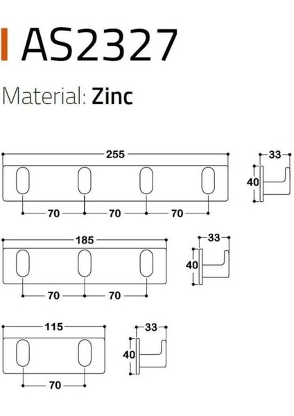 2327 Yapışkanlı Askı Krom Renk 45MM (AS2327 0045 Cr-Cr) modelleri
