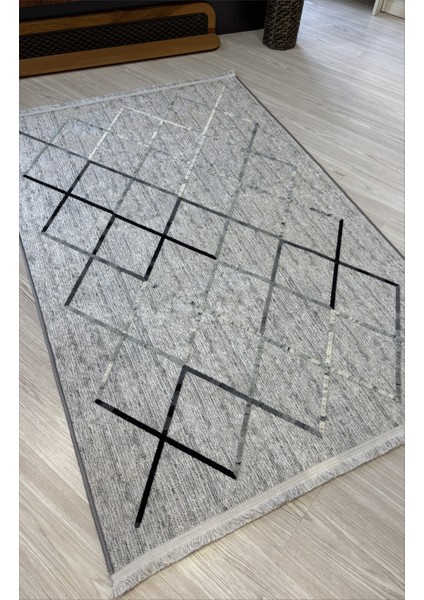 Gri Nakkaş Kilim Dekoratif Salon Halısı Makinada Yıkanabilir Mutfak Halısı Kaymaz Taban Yolluk Butik Kilim Modelleri