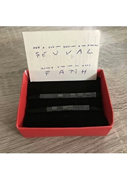 Tralles Mors Alfabesi Doğaltaş Hematit Bileklik Unisex Kullanıcılar için Özel Tasarım indirimleri