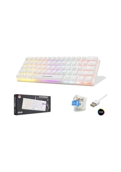 G508B Kablolu Oyuncu Mini Klavye Mekanik Blue Switch Rgb Q Beyaz fırsatları