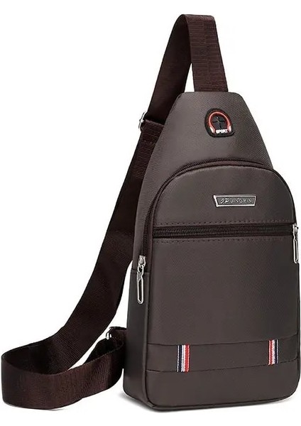 Büyük Kahve Crossbody Sling Sırt Çantası Sling Çanta Erkekler Seyahat Yürüyüş Göğüs Çantası Omuz Sırt Çantası Açık Havada Spor Balıkçılık (Yurt Dışından)