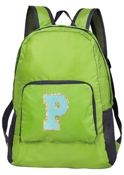 A 1583(P) Yeni Erkek ve Kadın Çok Yönlü Yeşil Harfli Işlemeli Logo, Büyük Kapasiteli Taşınabilir Açık Hava Yürüyüşü ve Işe Gidiş Sırt Çantası (Yurt Dışından)