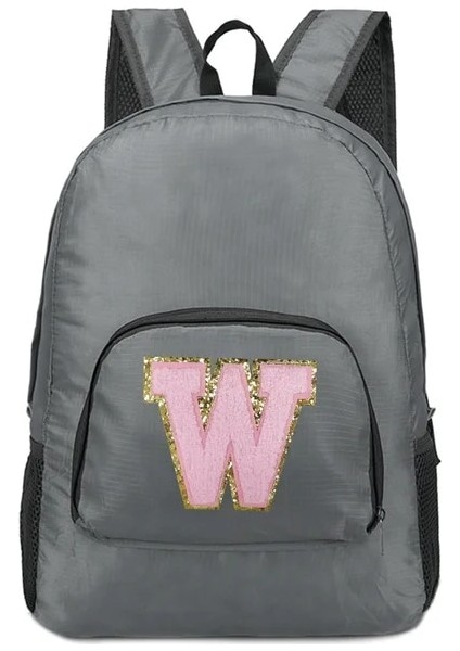 A 1564(W) Erkek ve Kadın Çok Yönlü Pembe Harf Işlemeli Logo Deseni Büyük Kapasiteli Taşınabilir Açık Hava Yürüyüş ve Işe Gidiş Sırt Çantası (Yurt Dışından)