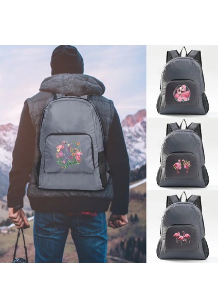 10FLAMINGO035 Flamingo Katlanabilir Yağmur Geçirmez Sırt Çantası Ultralight Okul Çantası Açık Hava Seyahat Hafif Paketi Spor Yürüyüş Spor Salonu Mochila Kamp Çantaları (Yurt Dışından) indirimleri