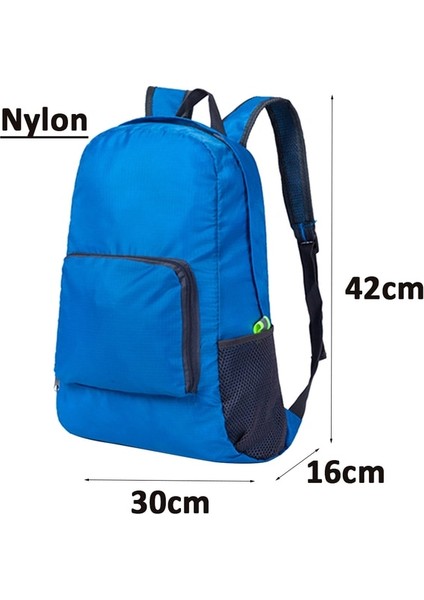 Mavi Taşınabilir Unisex Hafif Açık Sırt Çantası Su Geçirmez Katlanır Sırt Çantası Seyahat Yürüyüş Bisiklet Sırt Çantası Çanta Eğlence Spor Çantası (Yurt Dışından)