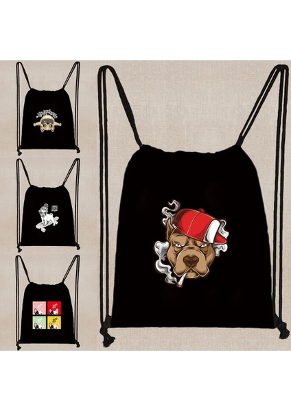 2DOG011 2023 Yeni Erkek ve Kadın Ipli Sırt Çantası Doğa Sporları Sırt Çantaları Moda Baskı Sırt Çantası Spor Tote Çanta Okul Spor Büyük Çanta (Yurt Dışından) fırsatları