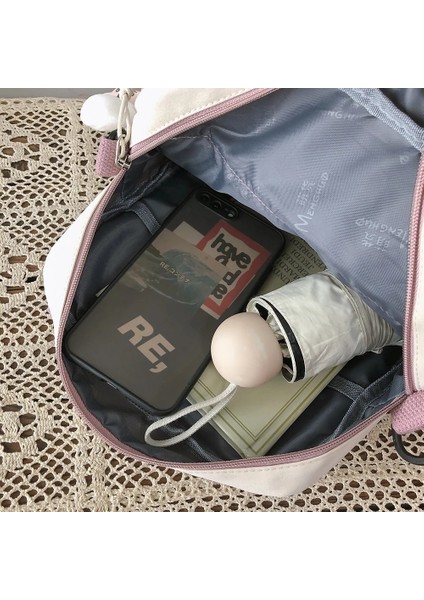 Siyah Rahat Moda Kawaii Sırt Çantası Kawaii Pimleri ve Aksesuarları ile Omuz Çantası Fermuarlı Kawaii Okul Sırt Çantası Açık Hediye Için (Yurt Dışından) modelleri