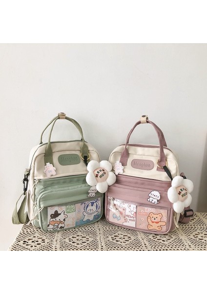 Siyah Rahat Moda Kawaii Sırt Çantası Kawaii Pimleri ve Aksesuarları ile Omuz Çantası Fermuarlı Kawaii Okul Sırt Çantası Açık Hediye Için (Yurt Dışından) fırsatları